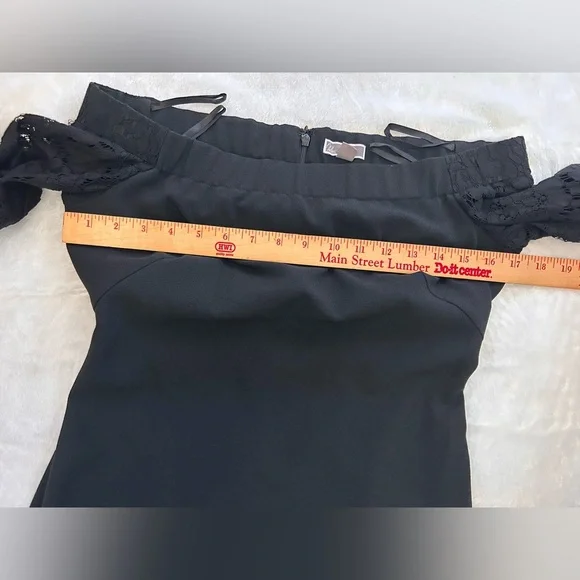 Chelsea28 Black Bell Lace Sleeve Dress Size 6 - Picture 10 of 14